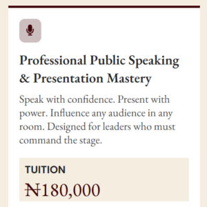 Professional public speaking & presentation mastery
