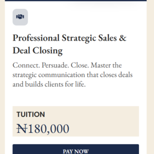 Professional strategic sales & deal closing